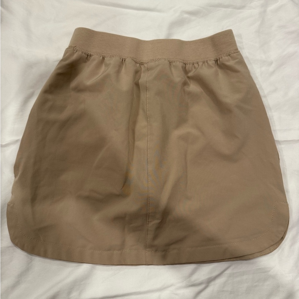 Girls Izod Knit Waistband Skort School Uniform Tan - Picture 4 of 5